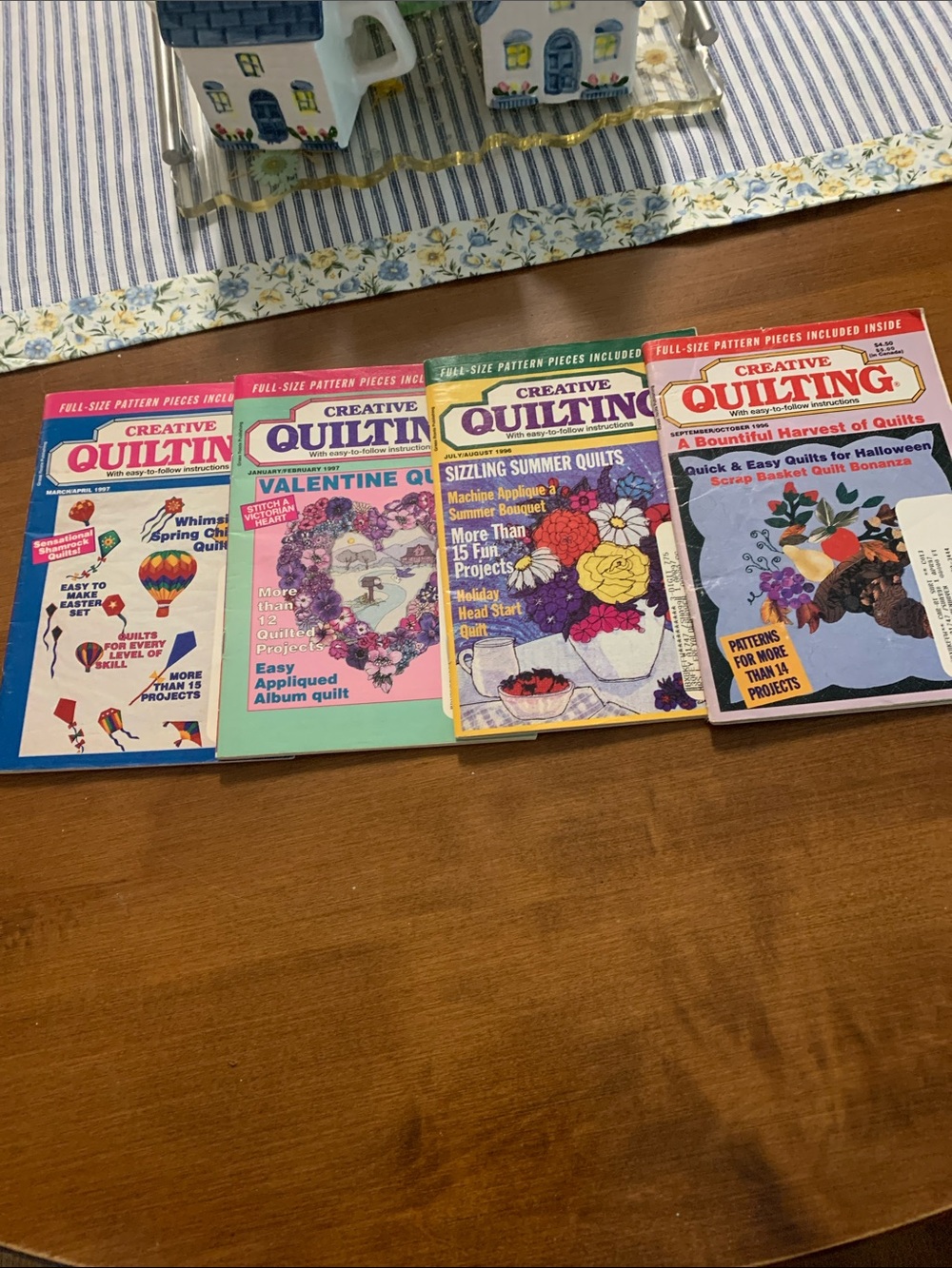 4 Creative Quilting Magazines. 5 x7.5. Vintage from the mid 1990s.